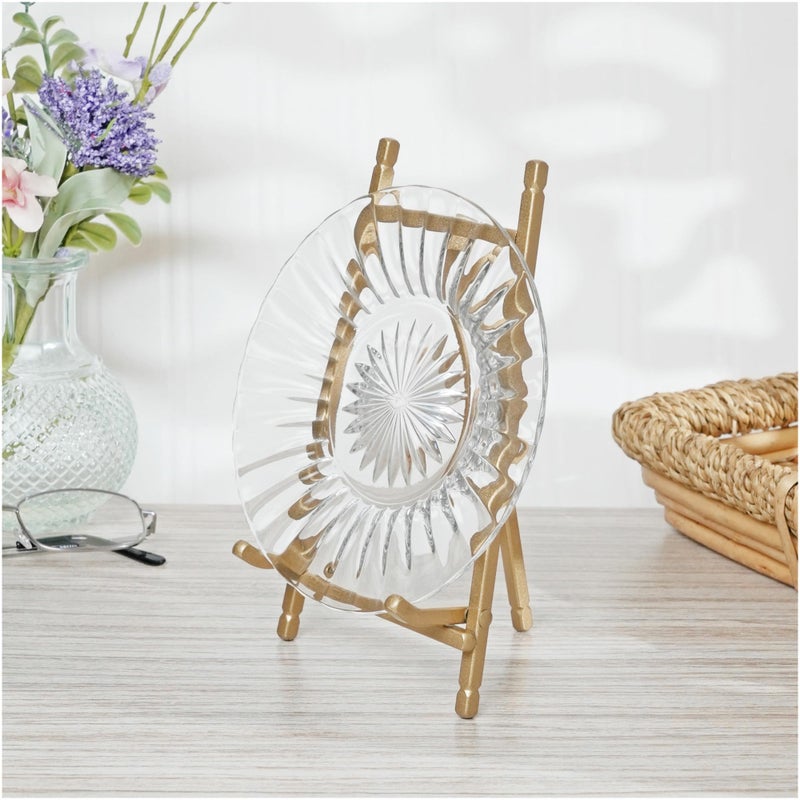 Bard's Satin Gold-toned Metal Easel, 7" H x 4.25" W x 4.5" D - Image 3